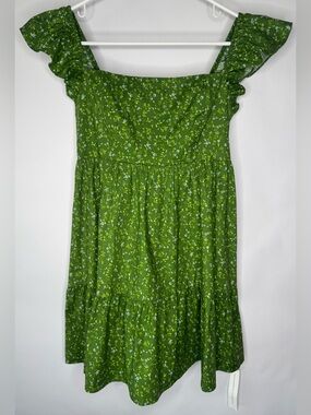 Reformation Jeune Green Floral Mini Dress